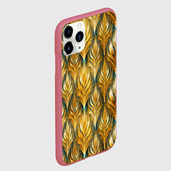 Чехол iPhone 11 Pro матовый Золото осени травинки, цвет: 3D-малиновый — фото 2