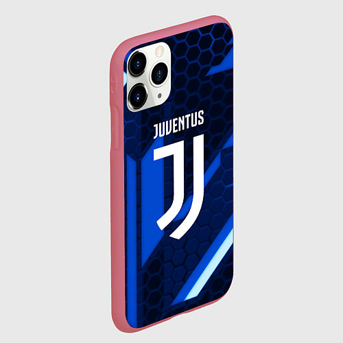 Чехол iPhone 11 Pro матовый Juventus sport geometry steel / 3D-Малиновый – фото 2