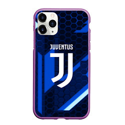 Чехол iPhone 11 Pro матовый Juventus sport geometry steel, цвет: 3D-фиолетовый