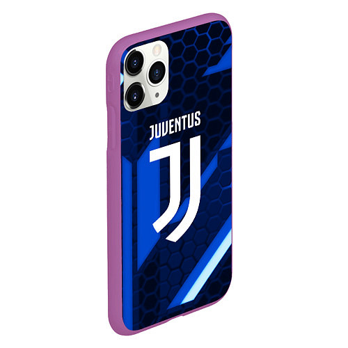 Чехол iPhone 11 Pro матовый Juventus sport geometry steel / 3D-Фиолетовый – фото 2