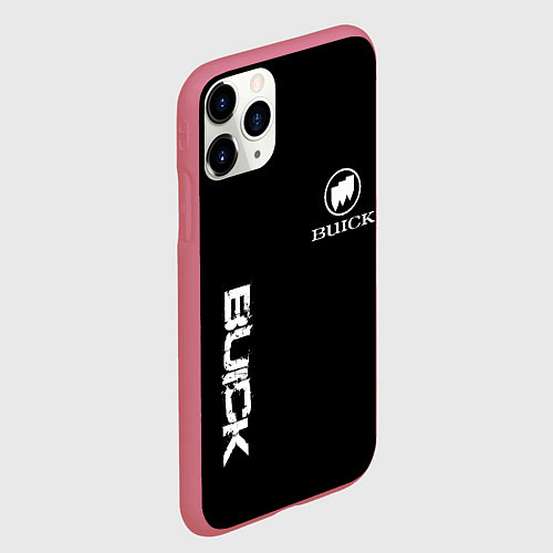 Чехол iPhone 11 Pro матовый Buik logo white / 3D-Малиновый – фото 2
