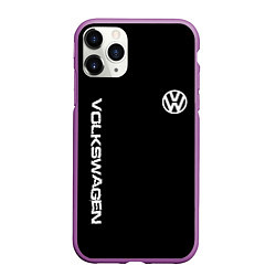 Чехол iPhone 11 Pro матовый Volkswagen logo white, цвет: 3D-фиолетовый