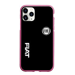 Чехол iPhone 11 Pro матовый FIAT logo white auto, цвет: 3D-малиновый