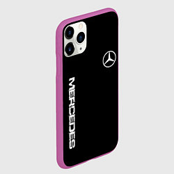 Чехол iPhone 11 Pro матовый Mercedes benz logo white auto, цвет: 3D-фиолетовый — фото 2
