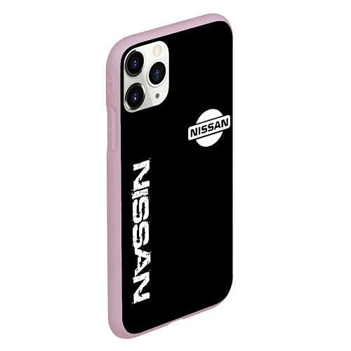 Чехол iPhone 11 Pro матовый Nissan logo white auto / 3D-Розовый – фото 2