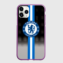 Чехол iPhone 11 Pro матовый Chelsea fc sport geometry, цвет: 3D-фиолетовый