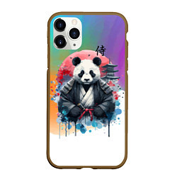 Чехол iPhone 11 Pro матовый Panda samurai - Japan, цвет: 3D-коричневый