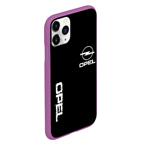 Чехол iPhone 11 Pro матовый Opel white logo / 3D-Фиолетовый – фото 2