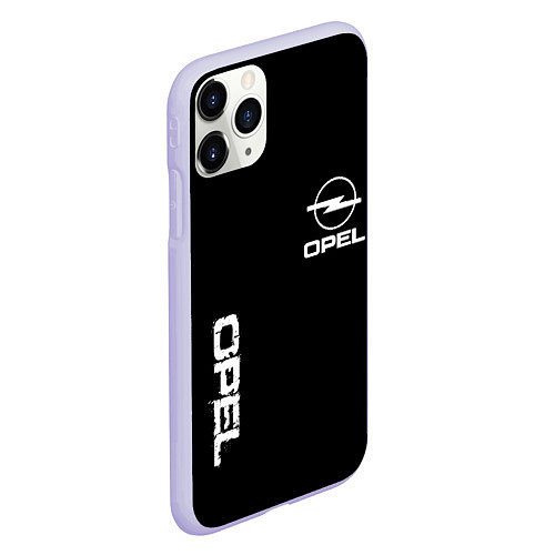 Чехол iPhone 11 Pro матовый Opel white logo / 3D-Светло-сиреневый – фото 2