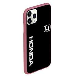 Чехол iPhone 11 Pro матовый Honda white logo auto, цвет: 3D-малиновый — фото 2