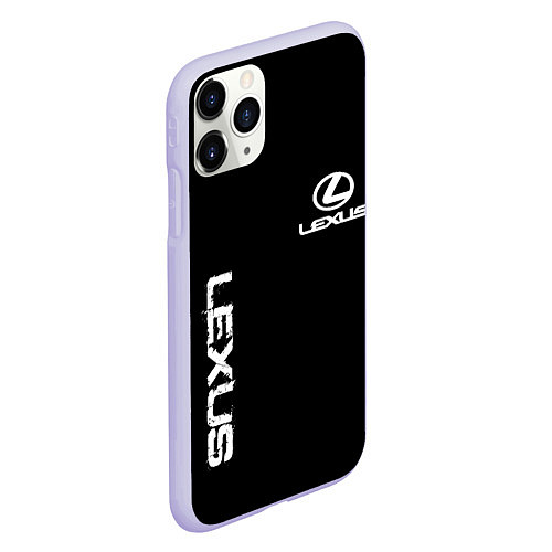 Чехол iPhone 11 Pro матовый Lexus white logo auto / 3D-Светло-сиреневый – фото 2