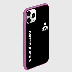 Чехол iPhone 11 Pro матовый Mitsubishi logo white auto, цвет: 3D-фиолетовый — фото 2