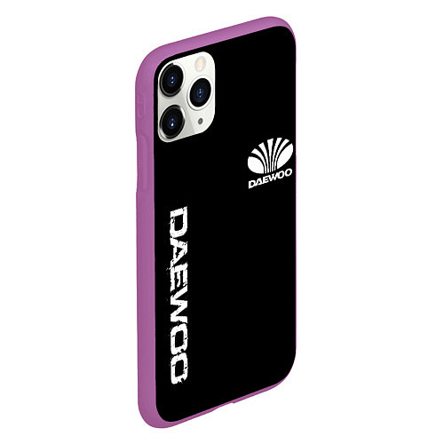 Чехол iPhone 11 Pro матовый Daewoo logo white / 3D-Фиолетовый – фото 2