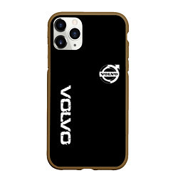 Чехол iPhone 11 Pro матовый Volvo white logo auto, цвет: 3D-коричневый