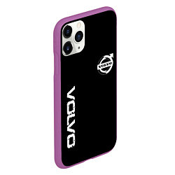 Чехол iPhone 11 Pro матовый Volvo white logo auto, цвет: 3D-фиолетовый — фото 2