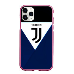 Чехол iPhone 11 Pro матовый Juventus sport geometry color, цвет: 3D-малиновый