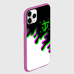 Чехол iPhone 11 Pro матовый Doom logo fire demon, цвет: 3D-фиолетовый — фото 2