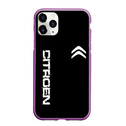 Чехол iPhone 11 Pro матовый Citroen logo white, цвет: 3D-фиолетовый