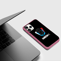 Чехол iPhone 11 Pro матовый Rainbow six шутер, цвет: 3D-малиновый — фото 2