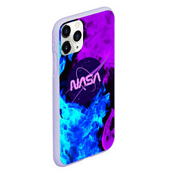 Чехол iPhone 11 Pro матовый NASA neon flame, цвет: 3D-светло-сиреневый — фото 2