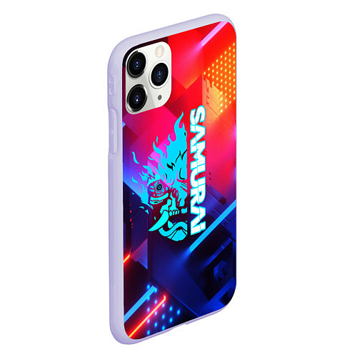 Чехол iPhone 11 Pro матовый Samurai neon game / 3D-Светло-сиреневый – фото 2