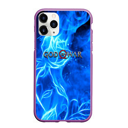 Чехол iPhone 11 Pro матовый God of war neon flower, цвет: 3D-фиолетовый