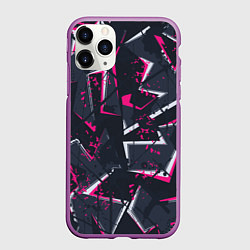 Чехол iPhone 11 Pro матовый Яркий абстрактный узор для спорта, цвет: 3D-фиолетовый