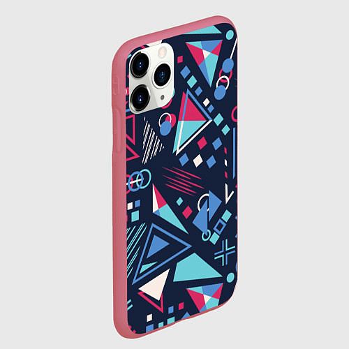 Чехол iPhone 11 Pro матовый Яркий абстрактный узор для спорта / 3D-Малиновый – фото 2