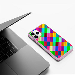 Чехол iPhone 11 Pro матовый Блоки цветового конструктора, цвет: 3D-розовый — фото 2
