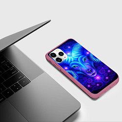Чехол iPhone 11 Pro матовый Знак зодиака овен, цвет: 3D-малиновый — фото 2
