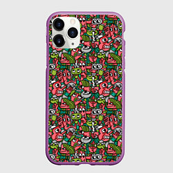 Чехол iPhone 11 Pro матовый Человечки с длинными носами, цвет: 3D-фиолетовый