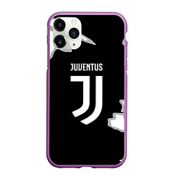 Чехол iPhone 11 Pro матовый Juventus fc краски, цвет: 3D-фиолетовый