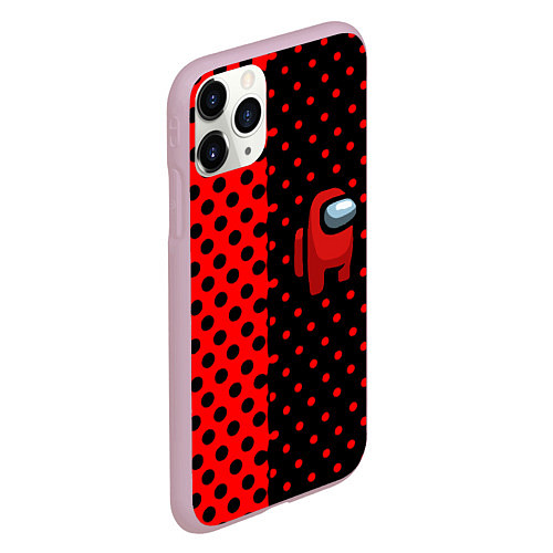 Чехол iPhone 11 Pro матовый Among us geometry dot / 3D-Розовый – фото 2