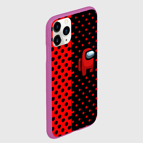 Чехол iPhone 11 Pro матовый Among us geometry dot / 3D-Фиолетовый – фото 2