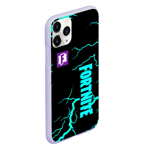 Чехол iPhone 11 Pro матовый Fortnite storm games / 3D-Светло-сиреневый – фото 2