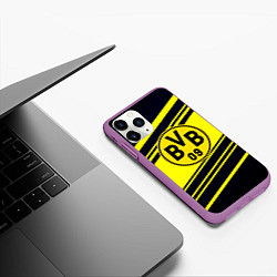 Чехол iPhone 11 Pro матовый Borussia sport geometry, цвет: 3D-фиолетовый — фото 2