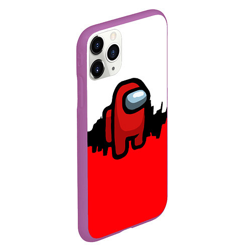 Чехол iPhone 11 Pro матовый Among us краски / 3D-Фиолетовый – фото 2