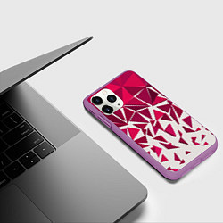 Чехол iPhone 11 Pro матовый Яркий абстрактный узор для спорта, цвет: 3D-фиолетовый — фото 2