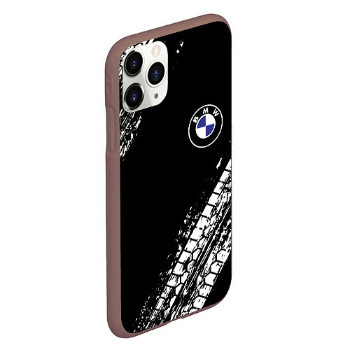 Чехол iPhone 11 Pro матовый BMW : автомобильные текстуры шин / 3D-Коричневый – фото 2