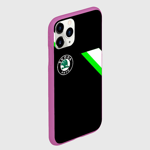 Чехол iPhone 11 Pro матовый Skoda geometry / 3D-Фиолетовый – фото 2