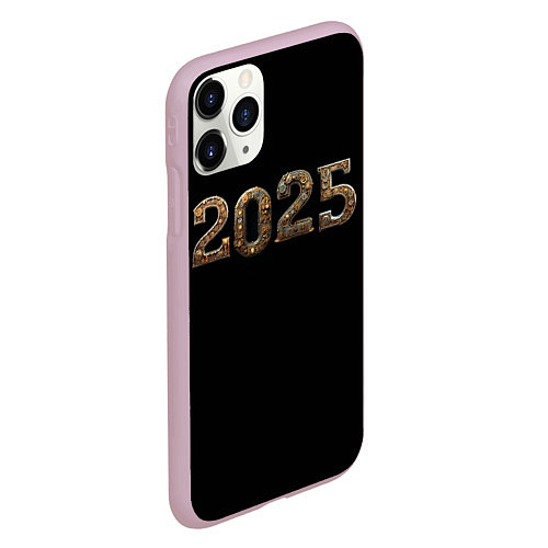 Чехол iPhone 11 Pro матовый Металическая надпись 2025 год в стиле стимпанк / 3D-Розовый – фото 2