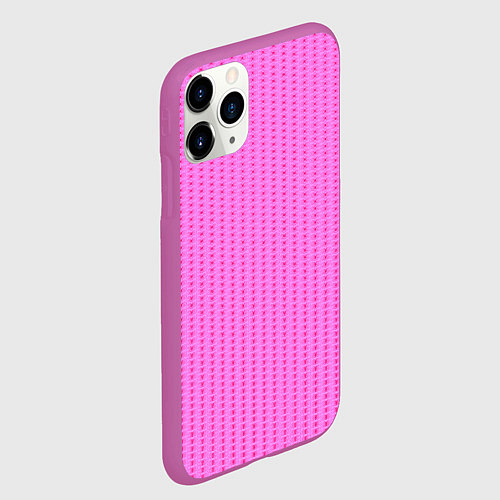 Чехол iPhone 11 Pro матовый Паттерн сетчатый контурный / 3D-Фиолетовый – фото 2