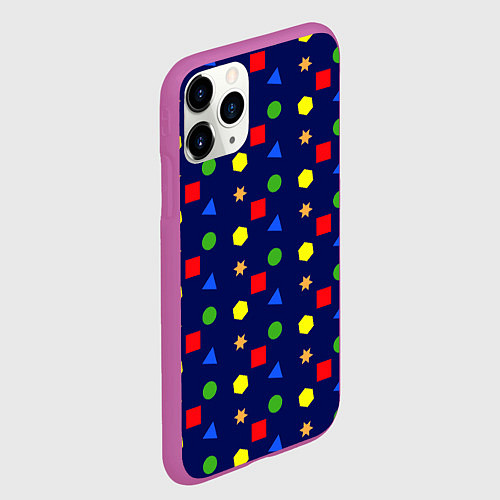 Чехол iPhone 11 Pro матовый Разные фигурки / 3D-Фиолетовый – фото 2