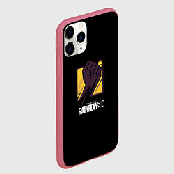 Чехол iPhone 11 Pro матовый Радуга 6 лого стиль, цвет: 3D-малиновый — фото 2