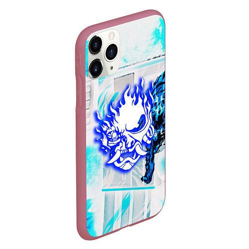 Чехол iPhone 11 Pro матовый Samurai logo howl / 3D-Малиновый – фото 2