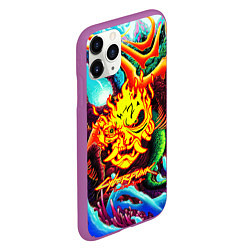 Чехол iPhone 11 Pro матовый Cyberpunk hyperbeast steel, цвет: 3D-фиолетовый — фото 2