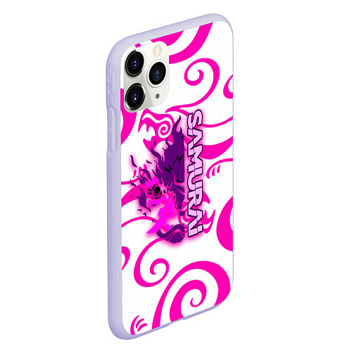 Чехол iPhone 11 Pro матовый Samurai dragon steel / 3D-Светло-сиреневый – фото 2