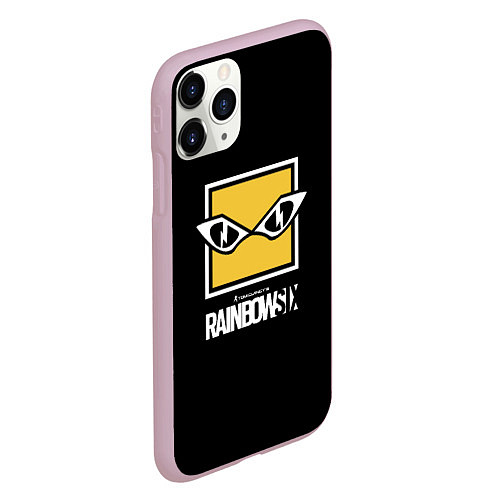 Чехол iPhone 11 Pro матовый Rainbow six 6 logo games / 3D-Розовый – фото 2