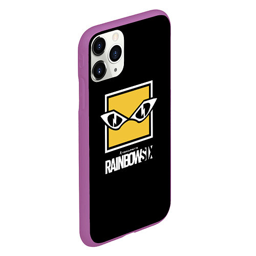 Чехол iPhone 11 Pro матовый Rainbow six 6 logo games / 3D-Фиолетовый – фото 2