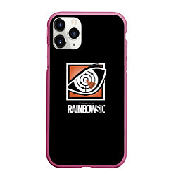 Чехол iPhone 11 Pro матовый Rainbow six logo ubisoft favorite, цвет: 3D-малиновый